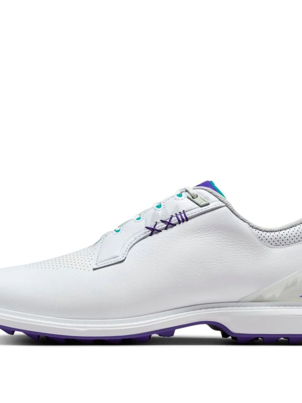 Nike ADG Golf White Sneakers fq7874-100with Purple and Teal Accents